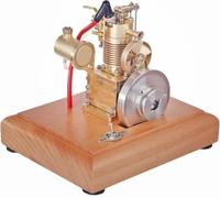 1.6cc Horizontal 4-stroke Gasoline Engine With Bamboo Base - Water-cooled Hit And Miss Engine For Science Experiments And Educational Demonstrations M16A