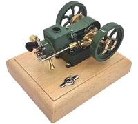 1.6cc Horizontal 4-stroke Gasoline Engine With Bamboo Base - Water-cooled Hit And Miss Engine For Science Experiments And Educational Demonstrations M17 (Green)