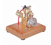 1.6cc Mini Vertical Air-cooled Engine Model Kit, Single-cylinder Four-stroke Gasoline Internal Combustion Engine with Wooden Base, Educational Gifts for Adults