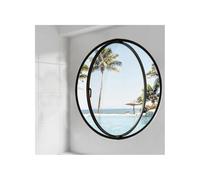 1.6ft/ 2ft/ 2.6ft/ 3ft Bathroom Window Customizable, Rotation Round Window Frame Moulding with Tempered Glass for Bedroom/Living Room, Attic Decorative Window(76cm/2.5ft)