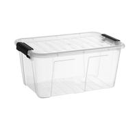 1.6L - 40L Container Storage Box Lid Stackable Drawer Shoe Toy 2 Colours XS - XL