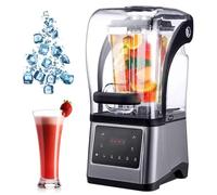 1.6L Commercial Blender, 2200W Quiet Professional Smoothie Maker with Soundproof Shield, 9-Speed Settings, 48000RPM High Speed Bar Blender, for Smoothies, Milkshakes, Nuts