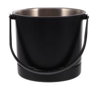1.6l Portable Ice Bucket with Handle Stainless Steel for Home Bar | Insulated Black Design for Ice Cubes, Whiskey and Drinks, Suitable for Party Hosts, Ktv Lounges and Events