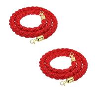 1-6M Long Stanchion Twisted Rope, Red Crowd Control Hemp Ropes Safety Barrier For Party Events Decor Hotels Party Supplies Grand Openings, 2-4 pcs(Red-2 Pack,1m(3.3ft))