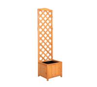 1.6m Samuel Alexander Natural Wooden Freestanding Garden Trellis with Raised Bed Planter Samuel Alexander Brown One Size