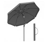1.6m Sun Protection Beach Umbrella, Grey / 1.8m