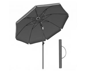 1.6m Sun Protection Beach Umbrella, Grey / 1.8m