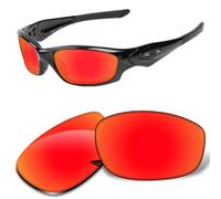 1.6MM Replacement Lenses Compatible With Oakley Straight Jacket 2007 Sunglasses, Anti-Scratch and Impact Resistant, Orange Red Mirrored