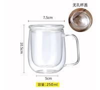 1-6PCS 80-450ML Heat Resistant Double Wall Tea Glass Cup Beer Coffee Handmade Cr