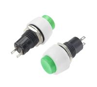 1~6PCS Red Green DS-451 Reset Self-locking Round Small Push Button Switch Terminal 250V 2A Copper Pin 10mm Mounting Hole DS-450(Green,Momentary,3PCS)