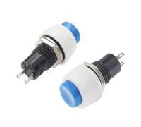1~6PCS Red Green DS-451 Reset Self-locking Round Small Push Button Switch Terminal 250V 2A Copper Pin 10mm Mounting Hole DS-450(Blue,Momentary,1PCS)
