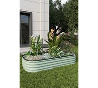 1.6x0.8m Galvanized Steel Raised Garden Bed - Light Green Living and Home Light Green One Size