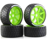1/7 1/8 RC On Road Racing Tires and Nylon Wheels 17mm Hex RC Upgrade Part for ARRMA 1/7 Felony Infraction FS Racing Mustang Model GT KM Rally 1/8 HongNor X3GT Serpent (4PCS/Set)