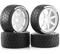 1/7 1/8 RC On Road Racing Tires and Nylon Wheels 17mm Hex RC Upgrade Part for ARRMA 1/7 Felony Infraction FS Racing Mustang Model GT KM Rally 1/8 HongNor X3GT Serpent (4PCS/Set)