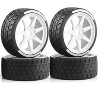 1/7 1/8 RC On Road Rally Tires and Nylon Wheels 17mm Hex RC Upgrade Part for ARRMA 1/7 Felony Infraction FS Racing Mustang Model GT KM Rally 1/8 HongNor X3GT Serpent (4PCS/Set)