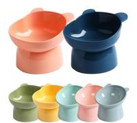 1/7 Elevated Water Bowls - Raised Dog Feeding Dishes, Easy to Clean Cat Bowls, Anti Overturning Tilted Cat Food Dishes | Non-Slip Base Pet Food Bowls, for Pet Cat Puppies Cats, Random Colors
