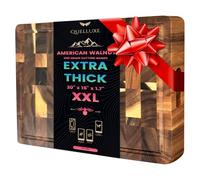 (1.7" Extra Thick & Large) 20"x15" American Black Walnut Wood End Grain Cutting Board for Kitchen with Juice Groove, Inner Handles, Heavy-Duty Butcher Block, Wooden Chopping Board, Charcuterie Boards