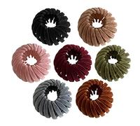 1/7 Magic Hair Clips - Velvet Hair Claw, Vintage Retractable Ponytail Holder | Three Rows of Teeth Styling Hair Styling Clips, Bird Nest Magic Hair Clip for Long Short Curly Straight Hair