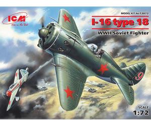 1:72 ICM KIT I-16 Type 18 Wwii Soviet Fighter ICM72072 Model