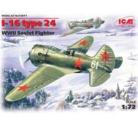 ICM Model Kit Polikarpov I-16 Type 24 - 1:72 WWII Soviet Fighter with Wheels
