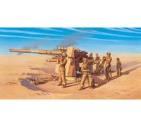 ITALERI 7512 1:72 8.8 cm. FLAK 37 AA Gun - FAST ASSEMBLY and 8 figures