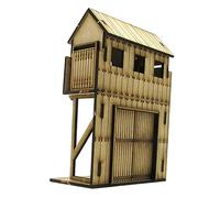 1/72 Miniature Wooden Fortress for Micro Landscape Architecture Model Layout door, 8-12cm