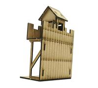 1/72 Miniature Wooden Fortress for Micro Landscape Architecture Model Layout sentry watchtower, 8-12 cm