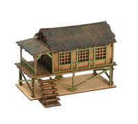 1/72 Models House Unpainted DIY Wooden House Assemble DIY Projects Accessory B, Style B