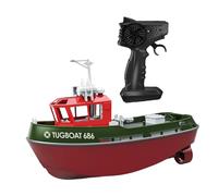 1/72 RC Tugboat Remote Control Model for Pools and Lakes, for Kids, Green