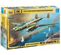 Zvezda 1:72 PetlyakovPe-2 Soviet Fighter/Bomber Plastic Model Kit Assembly Kit for Beginners, Detailed, Unpainted