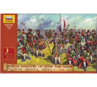 Zvezda Russian Infantry of Peter the Great Kit - 1:72, 33 fusiliers in 6 different poses, 43 soldiers in 12 different poses, Medium