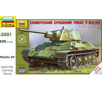 Soviet Tank T-34/76 1:72 Plastic Model Kit 5001 Zvezda
