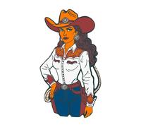 1.75" Cowgirl Soft Enamel Pin - Western Cowboy Lapel Pins Brooches for Backpacks, Jackets, Hats, Clothes, Bags, Teens, Girls, Boys, Men- Pinback Buttons & Charms