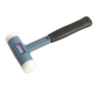 1.75lb Nylon Faced Dead Blow Hammer - Absorbent Rubber Grip - Steel Shot
