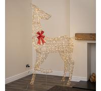 1.75m Light up Gold Twist Christmas Reindeer 880 Warm White LEDs
