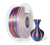 1.75mm 1kg Silk Rainbow 3D Printing Filament Rapid Gradient Twist(Gold+Blue+Red)