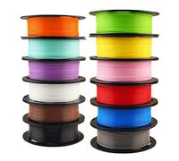 1.75mm 3D Printer Normal PLA Filament 12 Bundle, Most Popular Colors Pack, 1.75mm 500g per Spool, 12 Spools Pack, Total 6kgs Material with One Bottle of 3D Printer Stick Tool Mika3D