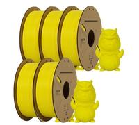 1.75mm PLA Filament Multi-Pack, 5 Or 10 Rolls, FDM 3D Printer Material, Bubble-Free, Smooth Flow, Assorted Color Options(5Roll Yellow)