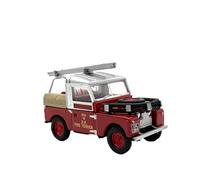 1:76 For Land Rover 88 Fire Alarm Fire Truck Car Model Kit Jeep Alloy Toy Car Simulation Vehicle Playset