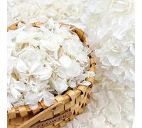 1.76oz Real Dried Lvory White Hydrangea Petals - Preserved Natural Flower Petals for Wedding Decor, Flower Girl, Party Confetti, Dinner table Centerpieces, Handcrafts