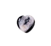 1.77 in Natural Black Agate Heart Gemstone Energy Healing Stone Mineral Specimens DIY Love Shape Crystal Stone
