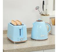 1.7L 3000W Fast Boil Kettle and 930W 2 Slice Toaster Set HOMCOM Light Blue One Size