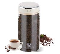 1.7L Airtight Coffee Canister, Coffee Bean Storage Container with One-way CO2 Valve, Clear Borosilicate Glass Coffees Container with Date Tracker,Kitchen Storage Containers for Coffees Sugar Nuts