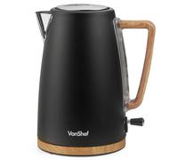 1.7L Rapid Boil Black Nordic Design Electric Kettle VonShef Black One Size