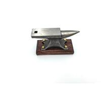 1.7Lbs Mini Horn Anvil, Forged Iron Construction with Wenge Wood Shock-Absorbing Base - Ideal for Blacksmithing, Jewelry Making & Metalworking