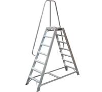 1.7M Heavy Duty Double Sided Step Ladders With Safety Handrail And Non-Slip Platform