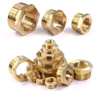 1/8" 1/4" 3/8" 1/2" 3/4" 1" 1.5" 2" Brass Pipe Fittings Male to Female Thread Reducing Hexagon Bush Bushing,1I8 to 3I8 Inch