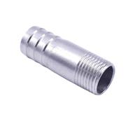 1/8" 1/4" 3/8" 1/2" 3/4" 1" 2" 3" 4" BSP Male Hose Barb Barrel Nipple Coupler 201 304 316 Stainless Steel Pipe Fitting Connector(BSPT SS316L,2")