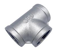1/8" 1/4" 3/8" 1/2" 3/4" 1" 2" 3" BSP NPT Female Tee 3 Ways Splitter 201 304 316 Stainless Steel Pipe Fitting Connector Coupler(BSPT SS316,1/4")