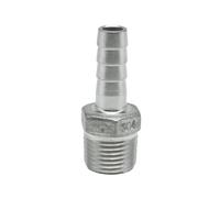 1/8" 1/4" 3/8" 1/2" 3/4" 1" 2" NPT Male 6 8 10 12 13 14 15 16 19 20-52mm Hose Barb 304 Stainless Steel Pipe Fitting Connector(Size:3L8 NPT -6MM_Straight Male)